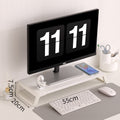 Desktop Computer Monitor Riser Stand - Office Desk Screen Organizer & Storage Shelf with USB Expansion