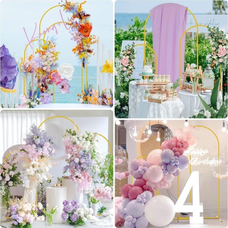 Metal Wedding Arch Stand Square Circular Activity Backdrop Frame for Family parties, Graduation Ceremonies