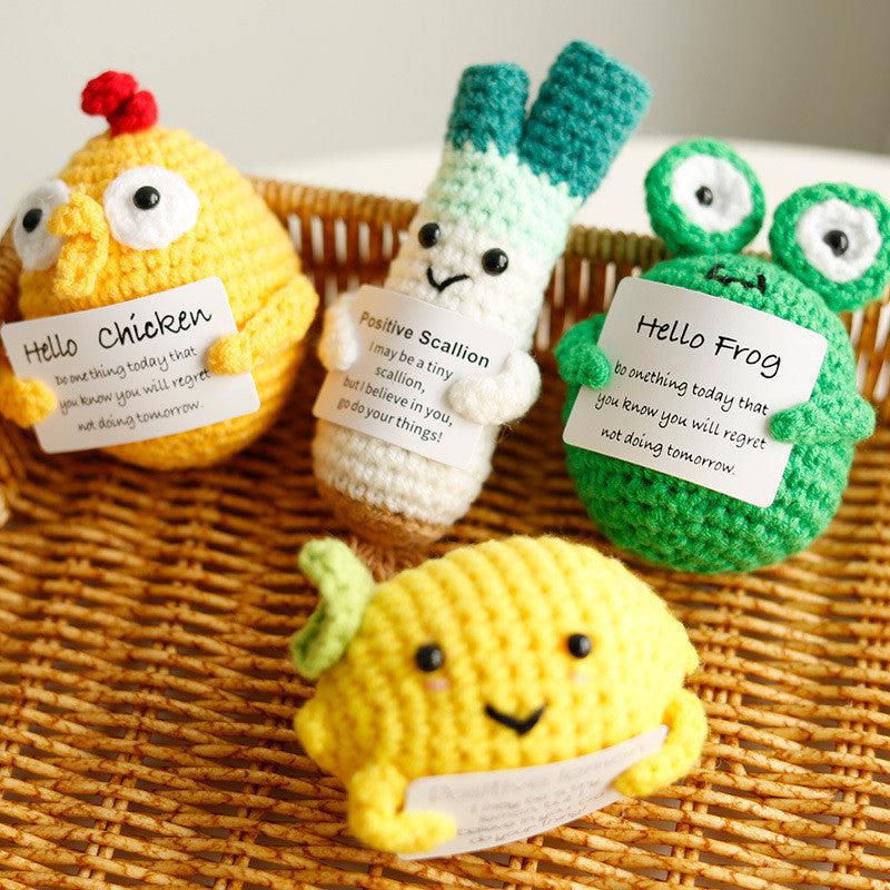 Emotional Support Positive Potato Crochet Doll Home Office Table Decor Stress-relieving Mini Toy