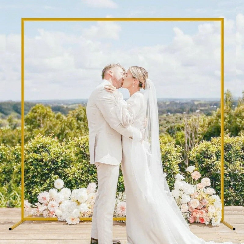 Metal Wedding Arch Stand Square Circular Activity Backdrop Frame for Family parties, Graduation Ceremonies