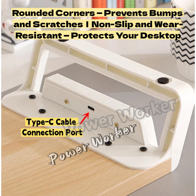 Desktop Computer Monitor Riser Stand - Office Desk Screen Organizer & Storage Shelf with USB Expansion