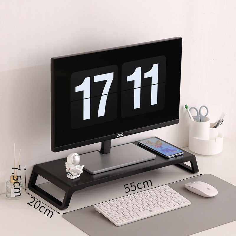 Desktop Computer Monitor Riser Stand - Office Desk Screen Organizer & Storage Shelf with USB Expansion