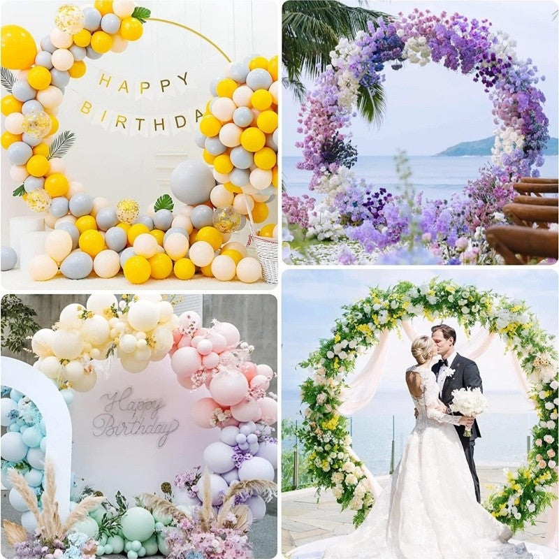 Metal Wedding Arch Stand Square Circular Activity Backdrop Frame for Family parties, Graduation Ceremonies