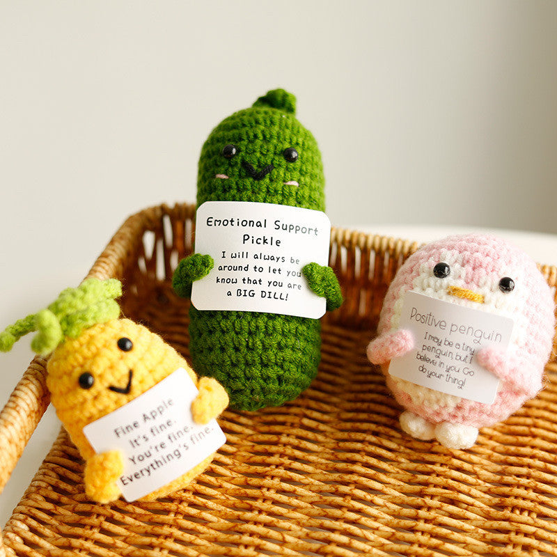 Emotional Support Positive Potato Crochet Doll Home Office Table Decor Stress-relieving Mini Toy