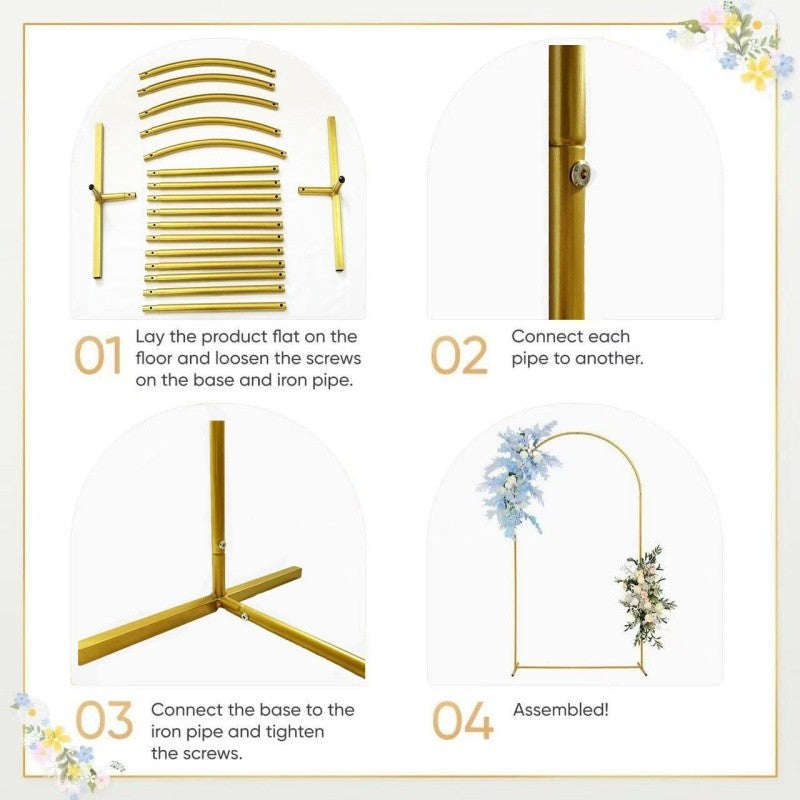 Metal Wedding Arch Stand Square Circular Activity Backdrop Frame for Family parties, Graduation Ceremonies