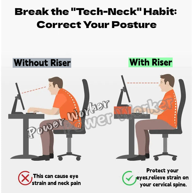 Desktop Computer Monitor Riser Stand - Office Desk Screen Organizer & Storage Shelf with USB Expansion
