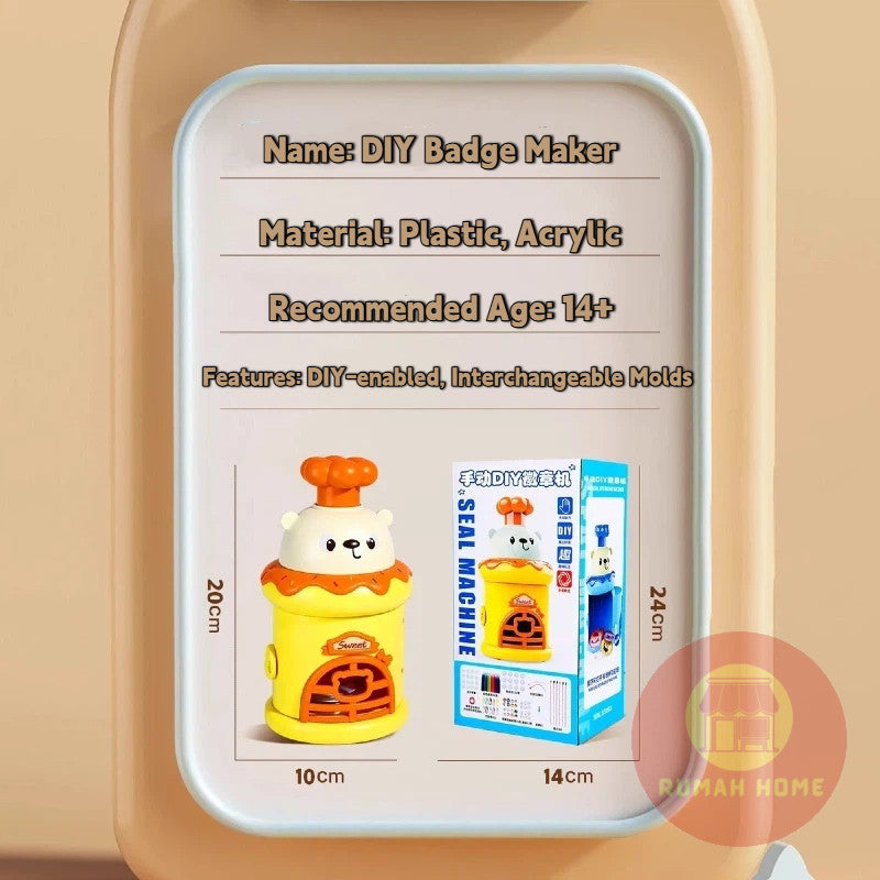 DIY Badge Making Machine Kit — Kids Educational Toys, Button Pin Maker Arts & Craft Children's Gift