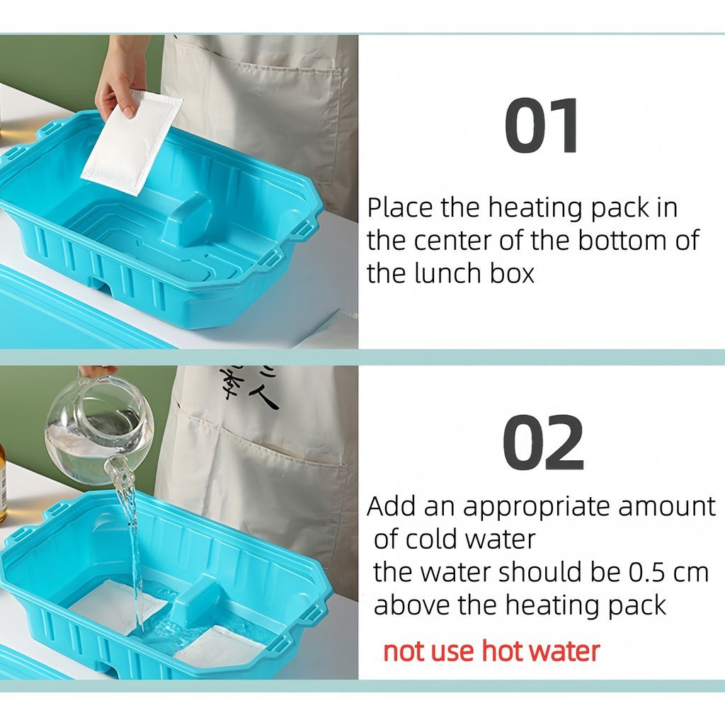 4000ML Large Disposable Self Heating Food Tray with 120gHeat Packs Party Catering Restaurant