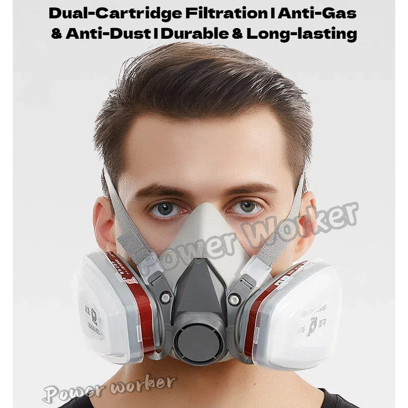6200 Gas Mask Set with Filters & Goggle Respirator for Spray, Pesticides, Chemicals, Renovation, Formaldehyde
