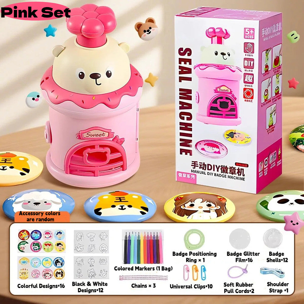 DIY Badge Making Machine Kit — Kids Educational Toys, Button Pin Maker Arts & Craft Children's Gift