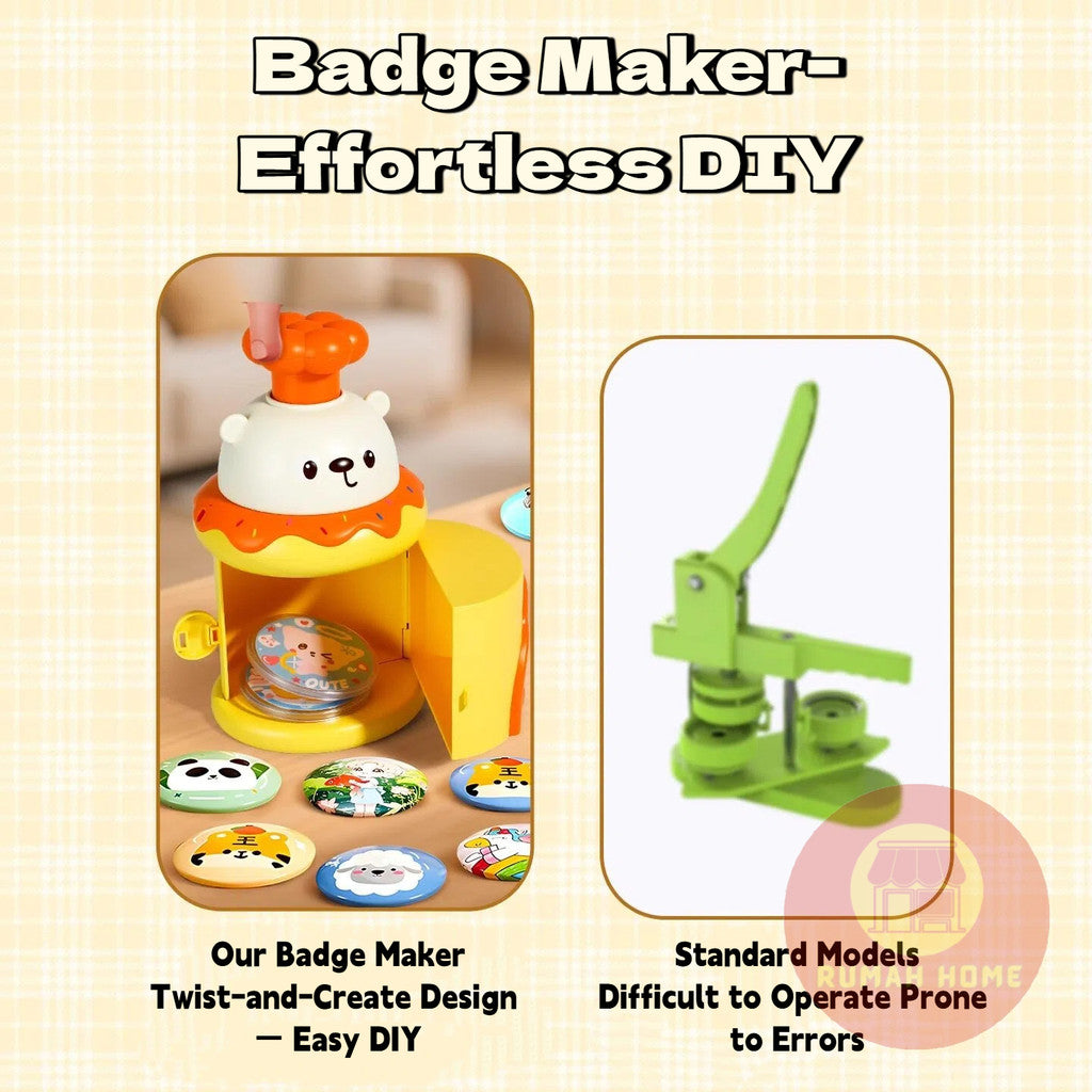 DIY Badge Making Machine Kit — Kids Educational Toys, Button Pin Maker Arts & Craft Children's Gift