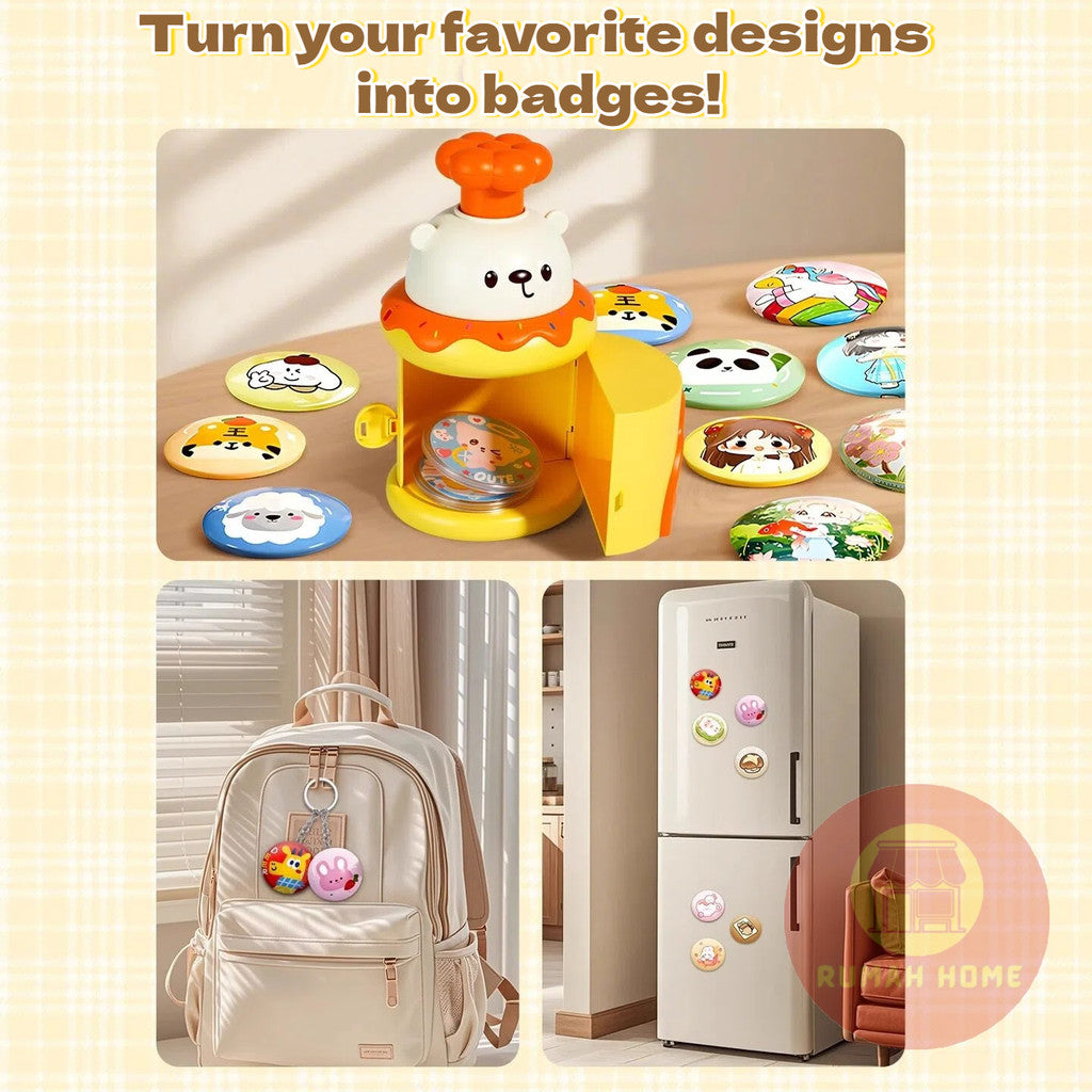 DIY Badge Making Machine Kit — Kids Educational Toys, Button Pin Maker Arts & Craft Children's Gift