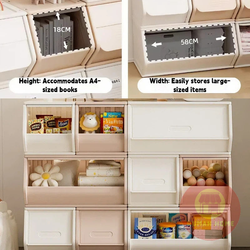 Kids Toys Storage Cabinet, Multi-Purpose Stackable Display Storage Box for Kids Room PlayRoom Bedroom