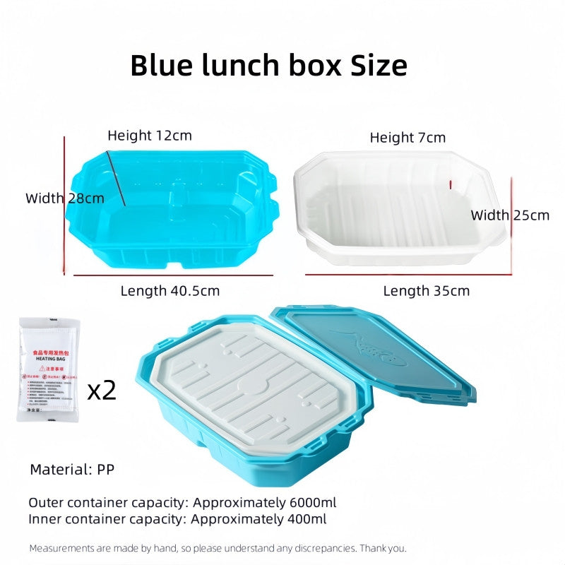 4000ML Large Disposable Self Heating Food Tray with 120gHeat Packs Party Catering Restaurant