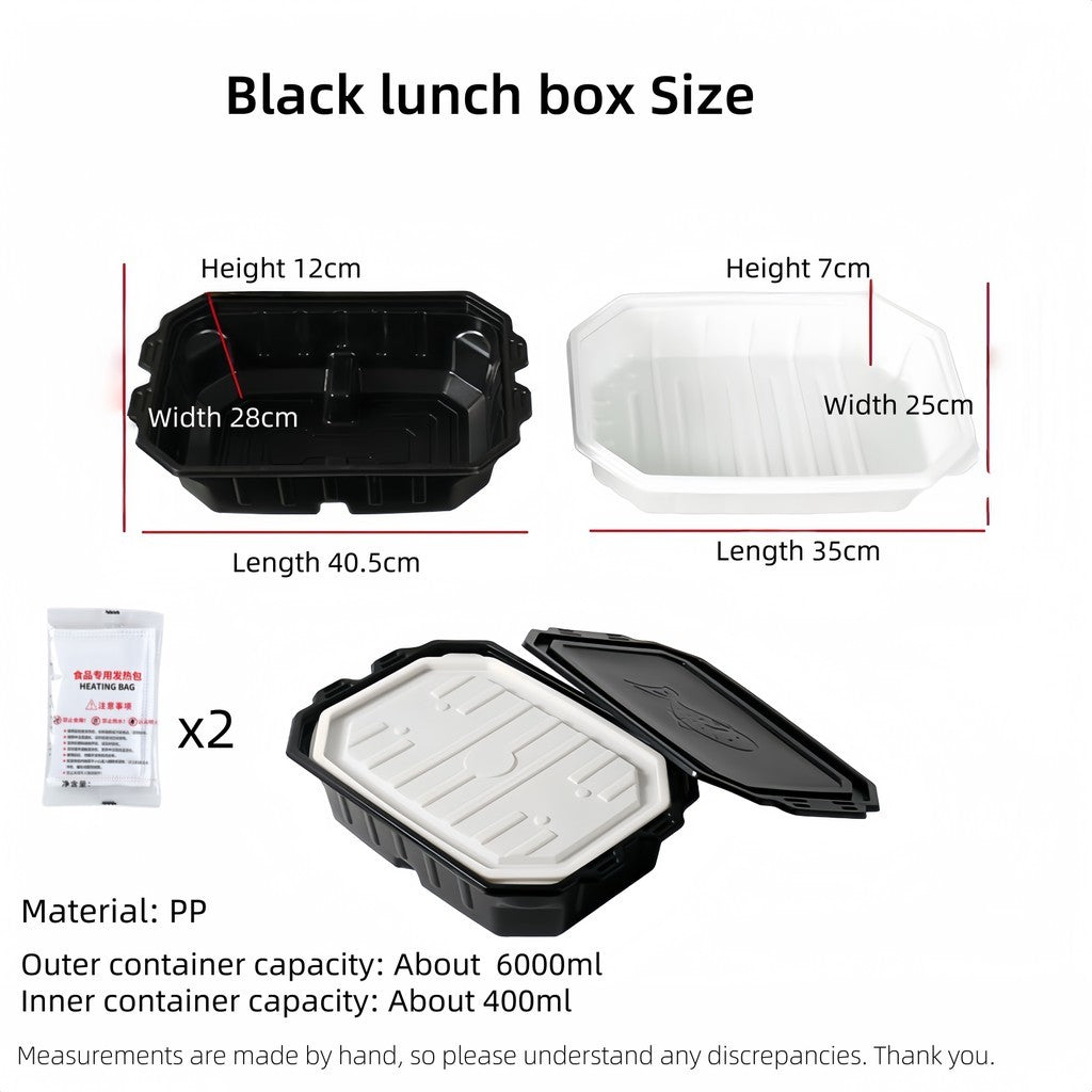 4000ML Large Disposable Self Heating Food Tray with 120gHeat Packs Party Catering Restaurant