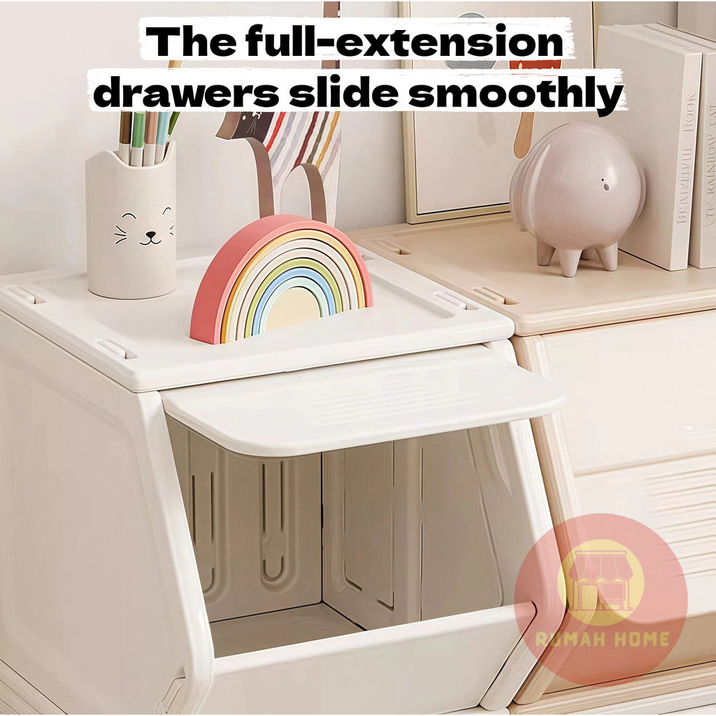 Kids Toys Storage Cabinet, Multi-Purpose Stackable Display Storage Box for Kids Room PlayRoom Bedroom