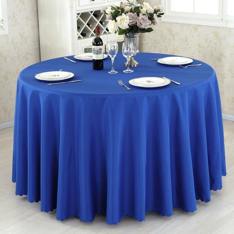 Round Tablecloth Solid-color Fabric Table Cloth Table Cover for Wedding Hotel Party