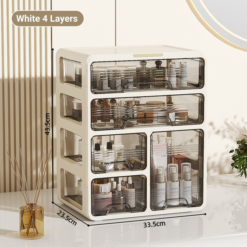 Drawer-Style Desktop Storage Box for Student Stationery Cosmetics Office Table Desk Dustproof Organiser