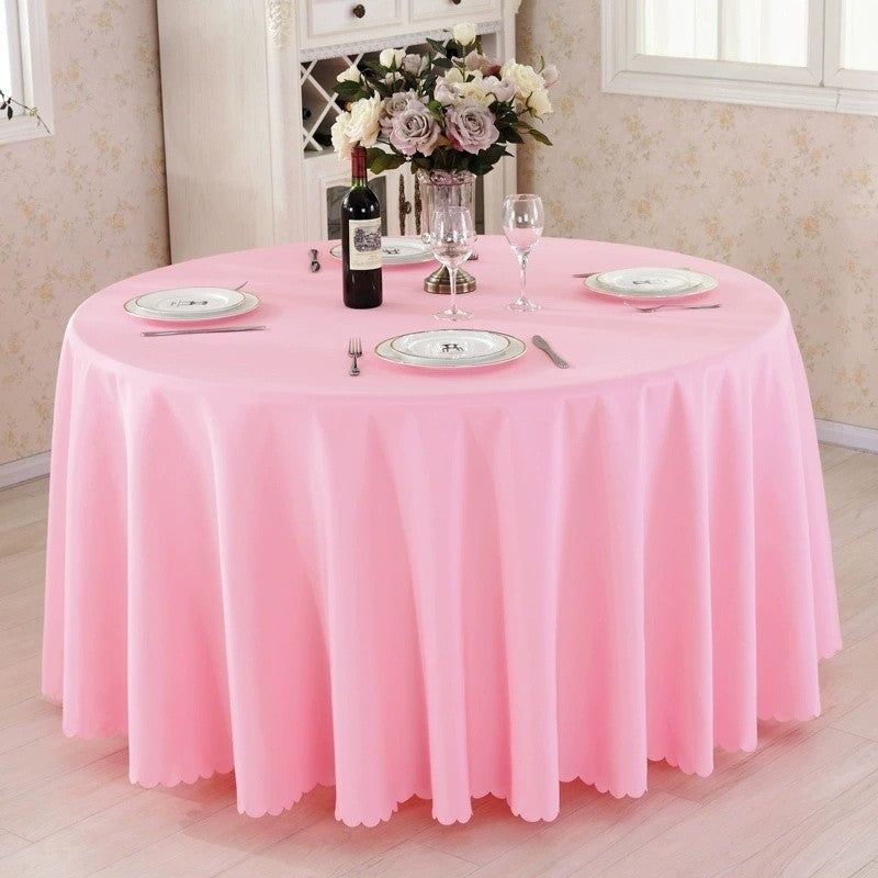 Round Tablecloth Solid-color Fabric Table Cloth Table Cover for Wedding Hotel Party
