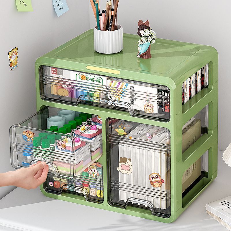 Drawer-Style Desktop Storage Box for Student Stationery Cosmetics Office Table Desk Dustproof Organiser