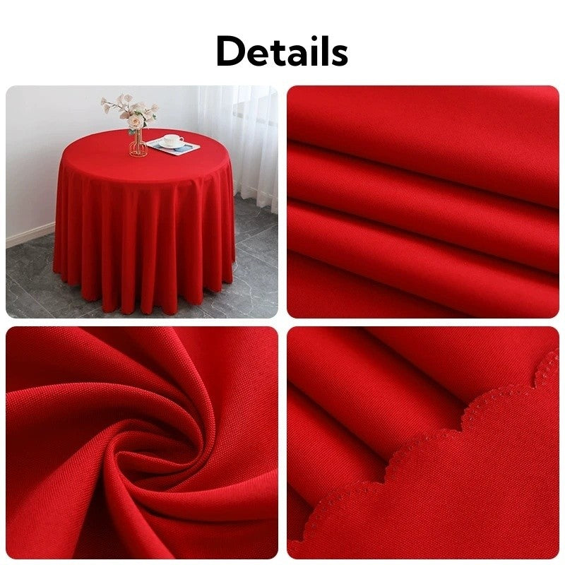 Round Tablecloth Solid-color Fabric Table Cloth Table Cover for Wedding Hotel Party