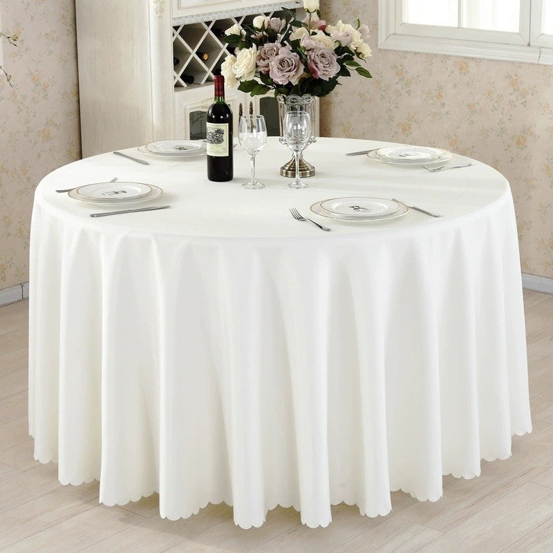 Round Tablecloth Solid-color Fabric Table Cloth Table Cover for Wedding Hotel Party