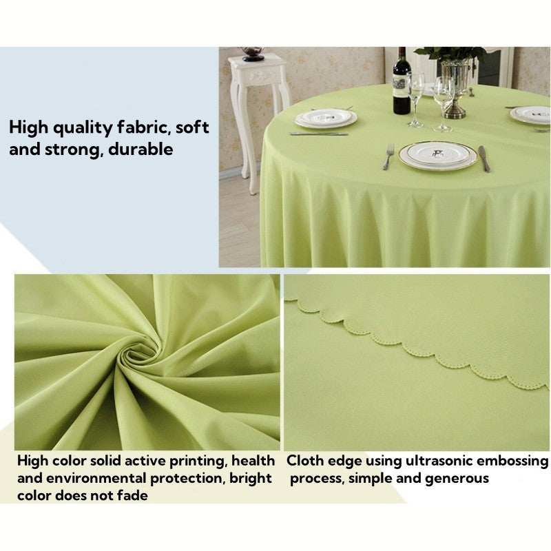 Round Tablecloth Solid-color Fabric Table Cloth Table Cover for Wedding Hotel Party