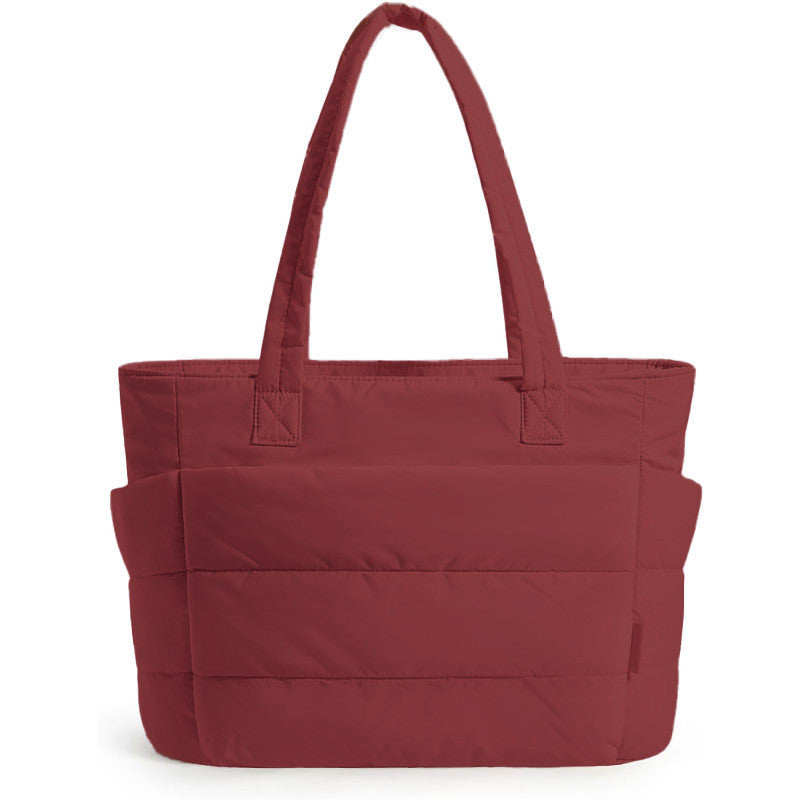 Tas Puffer Tote Bag Women's Single-shoulder Large Capacity Handbag Lightweight Travel Bag Fitness Bag