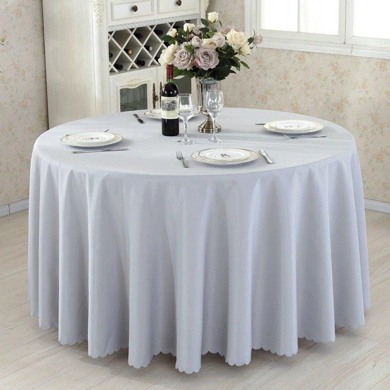 Round Tablecloth Solid-color Fabric Table Cloth Table Cover for Wedding Hotel Party
