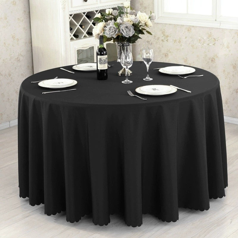Round Tablecloth Solid-color Fabric Table Cloth Table Cover for Wedding Hotel Party