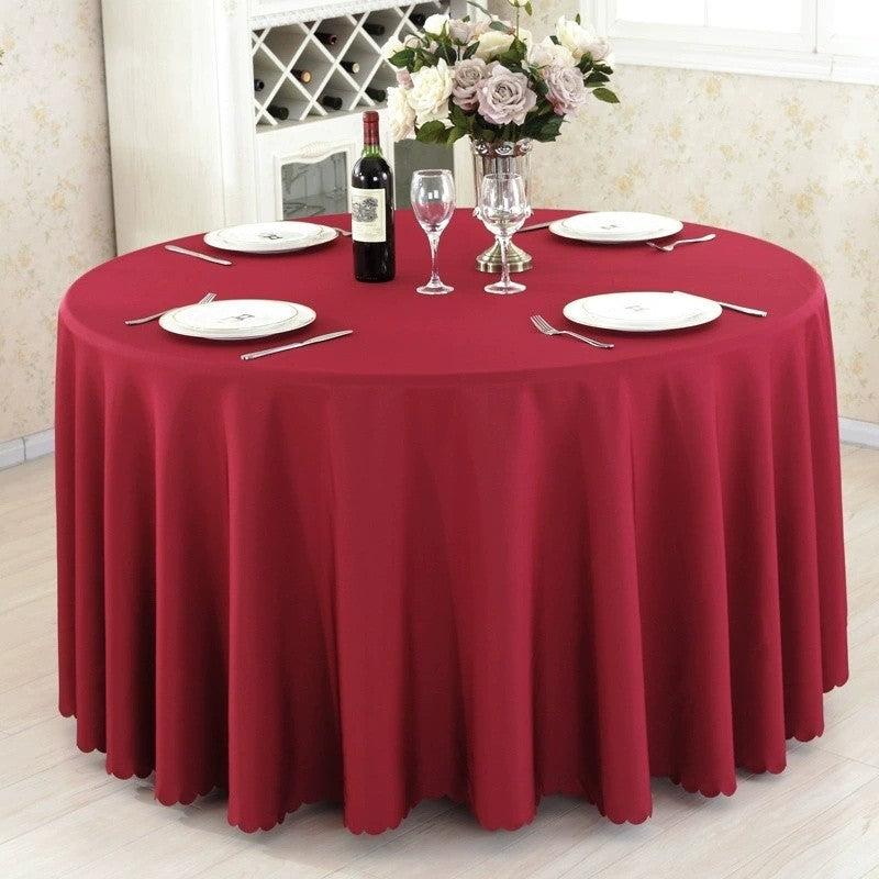 Round Tablecloth Solid-color Fabric Table Cloth Table Cover for Wedding Hotel Party