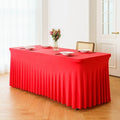 Rectangular Skirt Tablecloth Elastic Dining Table Cover for Wedding Party Meeting