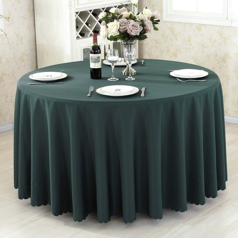 Round Tablecloth Solid-color Fabric Table Cloth Table Cover for Wedding Hotel Party
