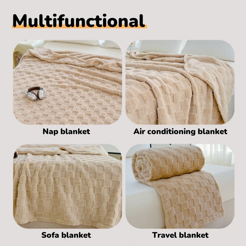 EmmAmy TaffetaBlanket  Office Multi-functional Sofa Blanket Household Air Conditioner Auilt