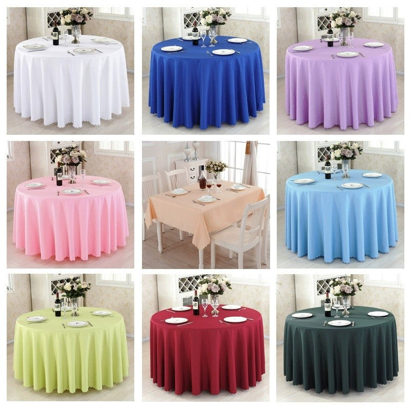 Round Tablecloth Solid-color Fabric Table Cloth Table Cover for Wedding Hotel Party