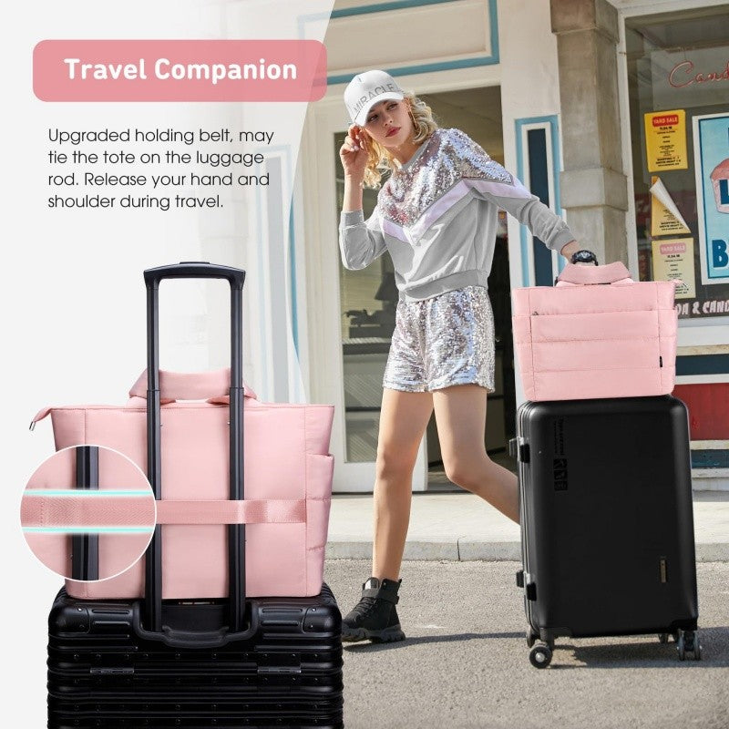 Tas Puffer Tote Bag Women's Single-shoulder Large Capacity Handbag Lightweight Travel Bag Fitness Bag