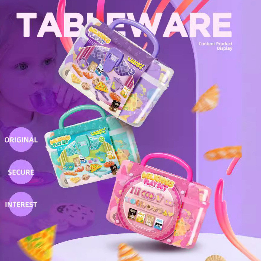 SG 25pcs Kids Play House Kitchen Tableware Tea Sets Afternoon Tea Desserts Children's Toy Sets Educational Toys