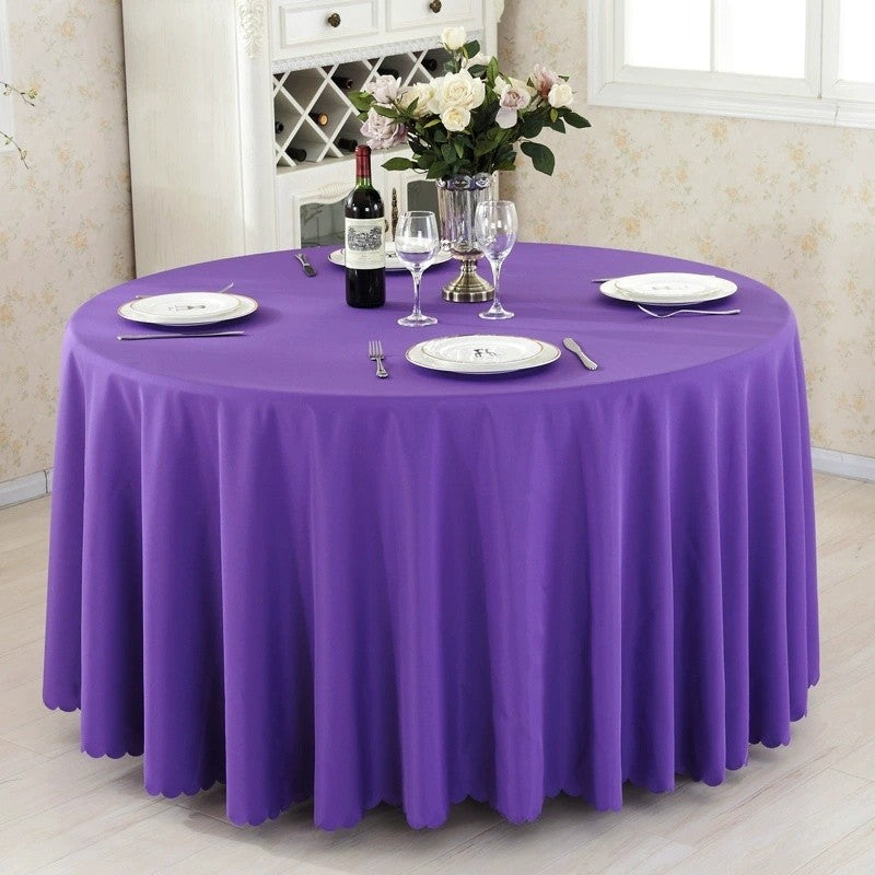Round Tablecloth Solid-color Fabric Table Cloth Table Cover for Wedding Hotel Party