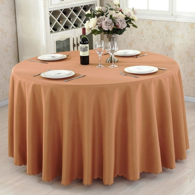 Round Tablecloth Solid-color Fabric Table Cloth Table Cover for Wedding Hotel Party