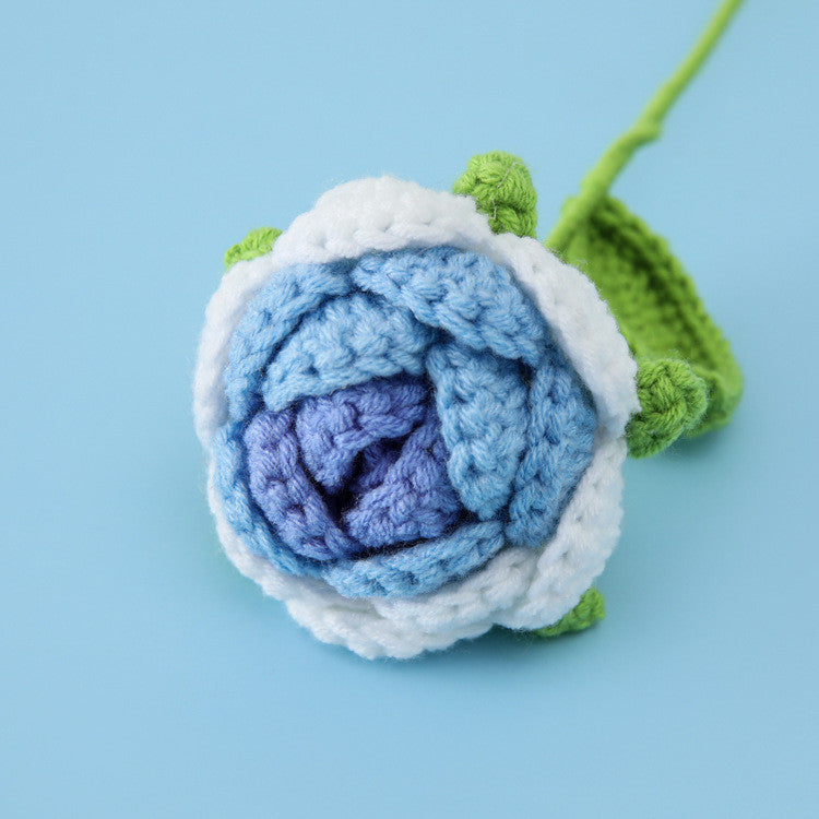 Hand-knitted Crochet Flowers Rose/Sunflower/Tulip/Daisy Crochet Flower Bouquet Gift for Mother Teacher