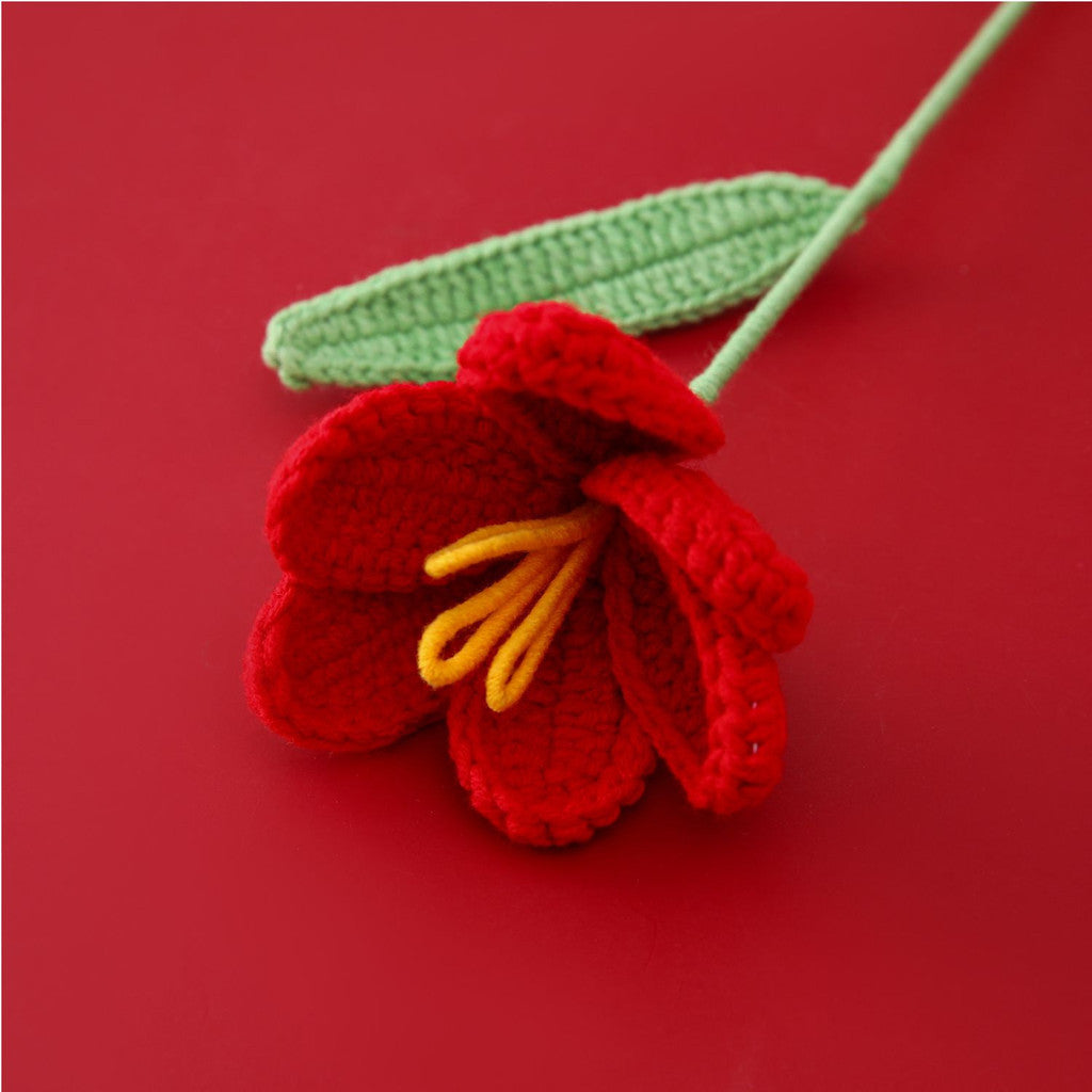 Hand-knitted Crochet Flowers Rose/Sunflower/Tulip/Daisy Crochet Flower Bouquet Gift for Mother Teacher