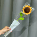 Hand-knitted Crochet Flowers Rose/Sunflower/Tulip/Daisy Crochet Flower Bouquet Gift for Mother Teacher
