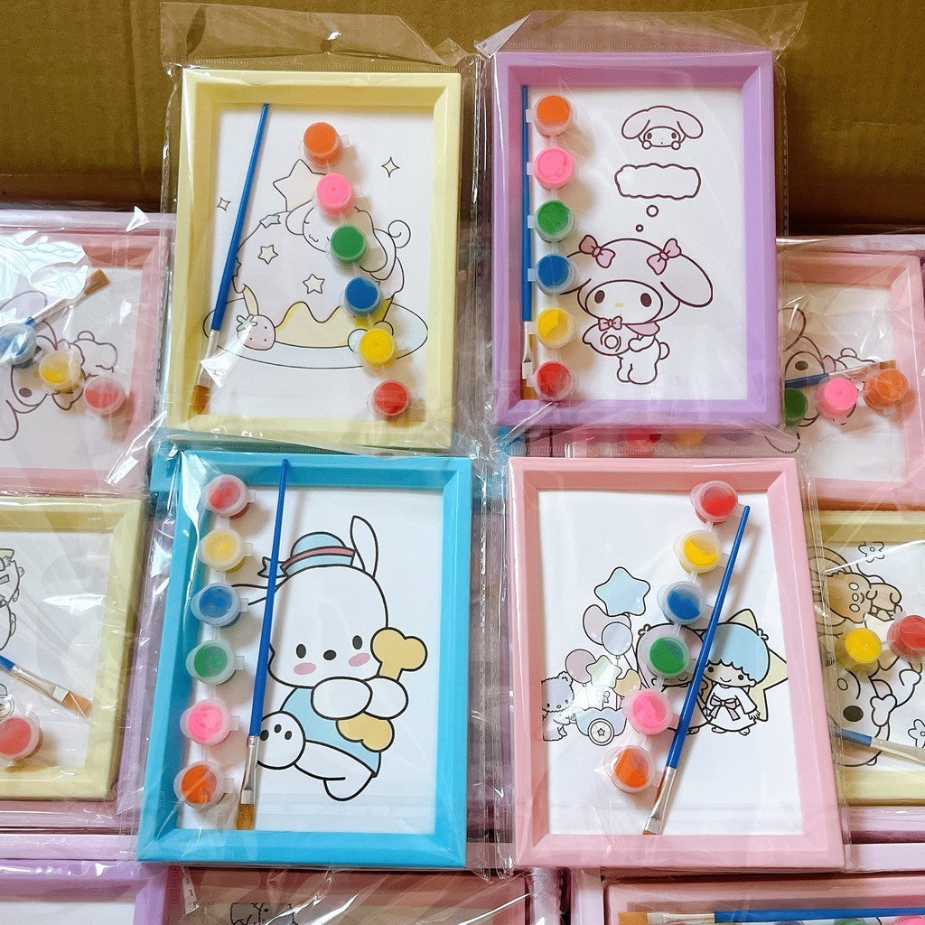 Kids Watercolor Painting Diy Decorative Picture Frame Goodie Bag Kids Birthday Party Gift Set