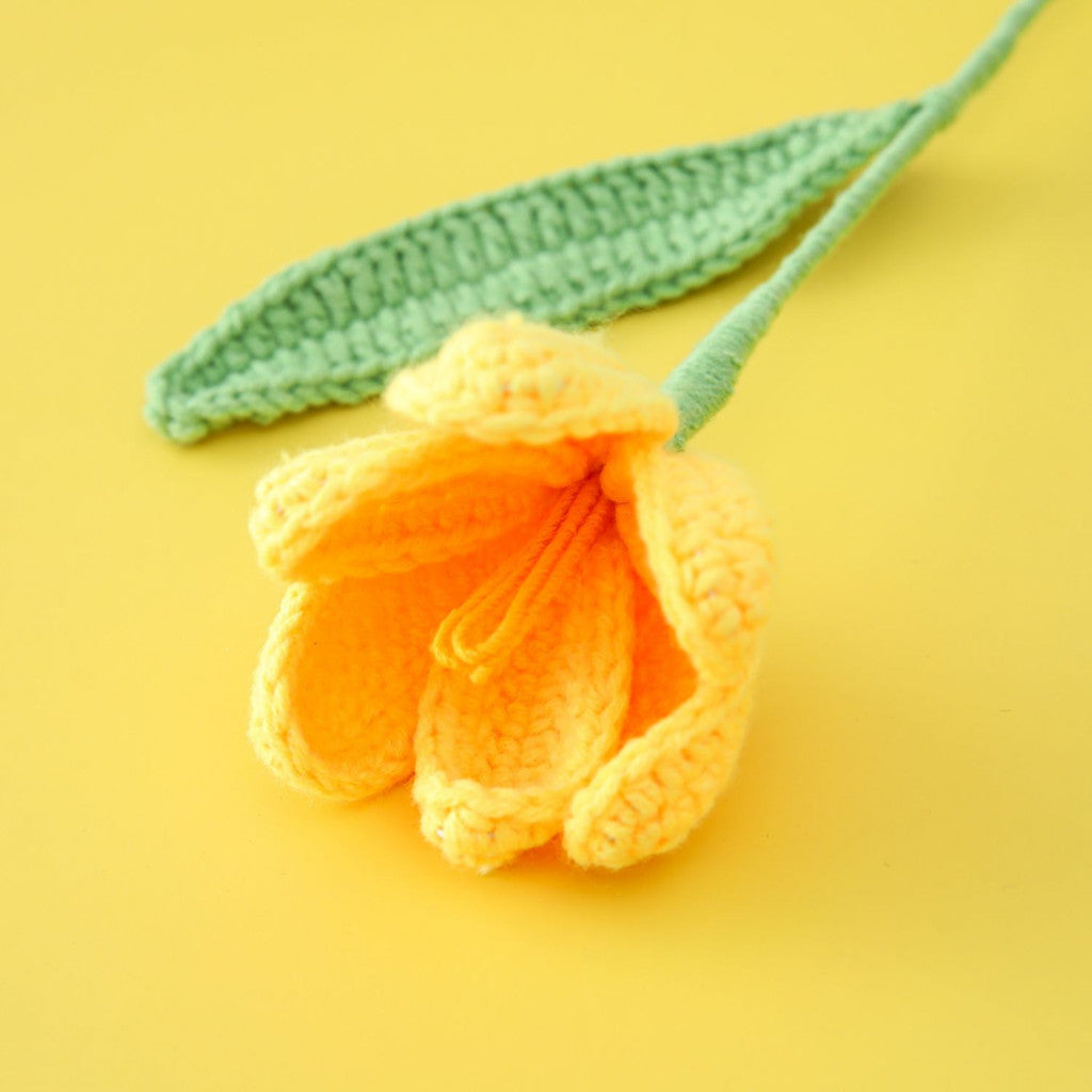 Hand-knitted Crochet Flowers Rose/Sunflower/Tulip/Daisy Crochet Flower Bouquet Gift for Mother Teacher