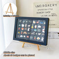 Badge storage and display box / medal transparent dustproof display rack / PU leather medal brooch badge photo frame