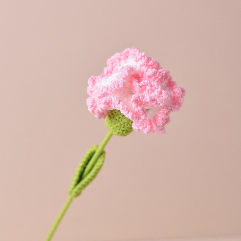 Hand-knitted Crochet Flowers Rose/Sunflower/Tulip/Daisy Crochet Flower Bouquet Gift for Mother Teacher