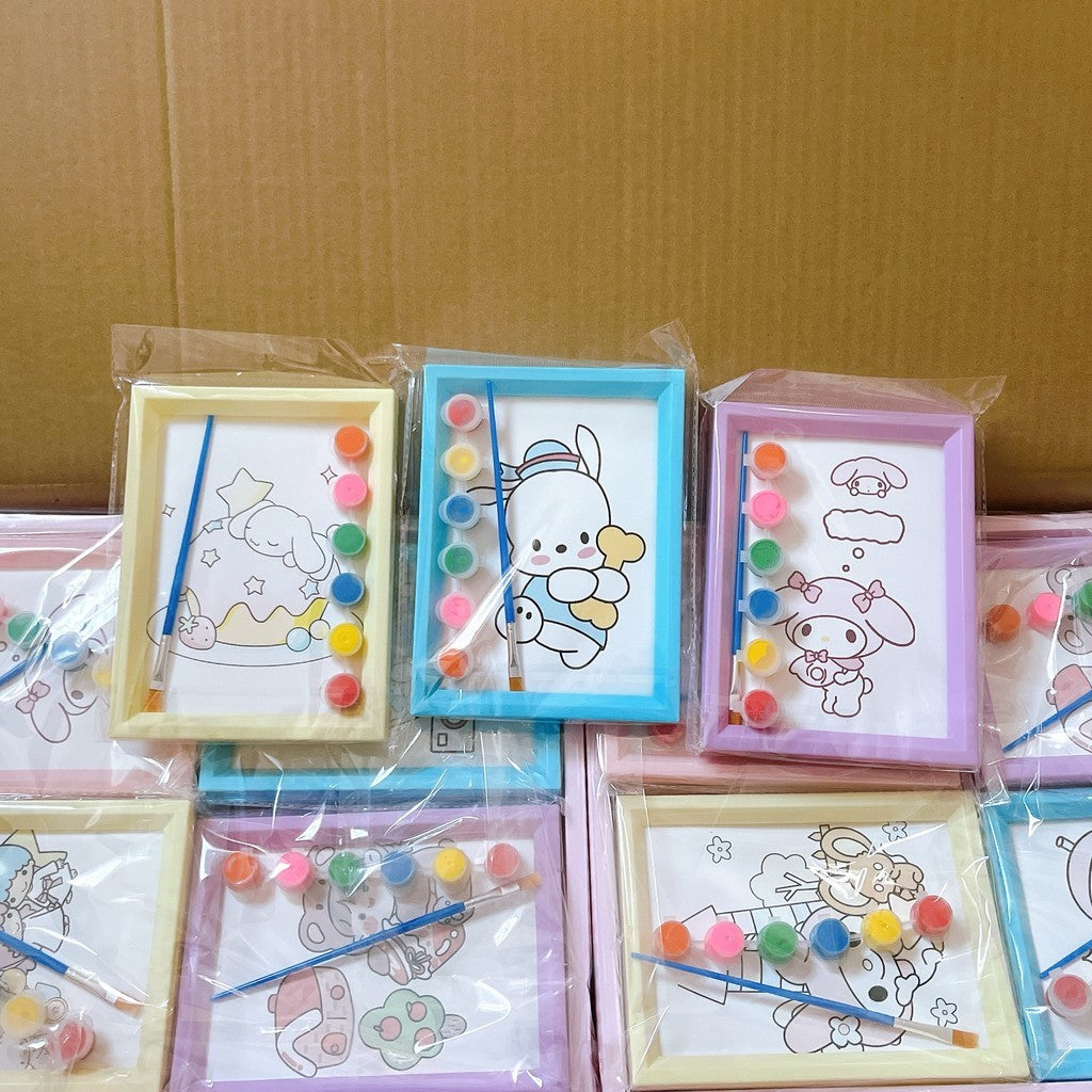 Kids Watercolor Painting Diy Decorative Picture Frame Goodie Bag Kids Birthday Party Gift Set
