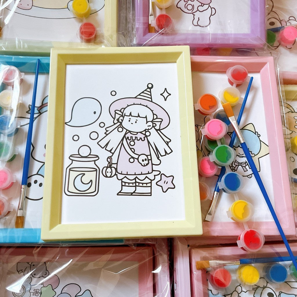 Kids Watercolor Painting Diy Decorative Picture Frame Goodie Bag Kids Birthday Party Gift Set