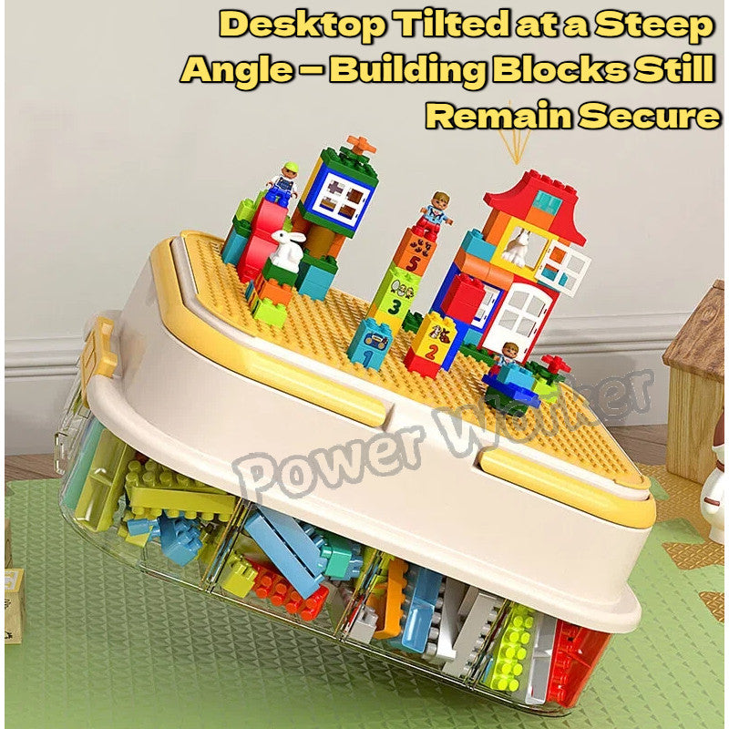 1/2/3Tier Stackable Building Block Storage Box for Kids | Small Toy Organizer with Lid | Transparent Container