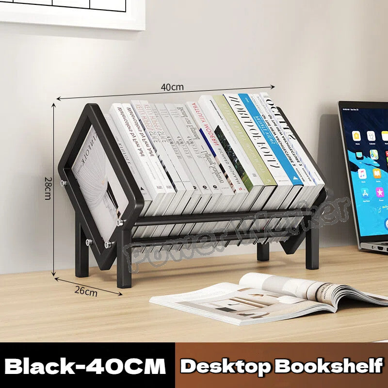 Sloped Tilting Carbon Steel Desktop Book shelf, Table Display Organizer for Office Document CD Storage